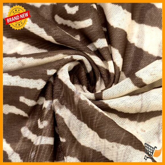 Y2K Zebra Print Sheer Crop Top Long Sleeve Slim Fit Blouse Sexy Casual - Picture 5 of 7